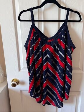 torrid Navy, Red and White Chevron Stripe Cami